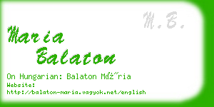 maria balaton business card